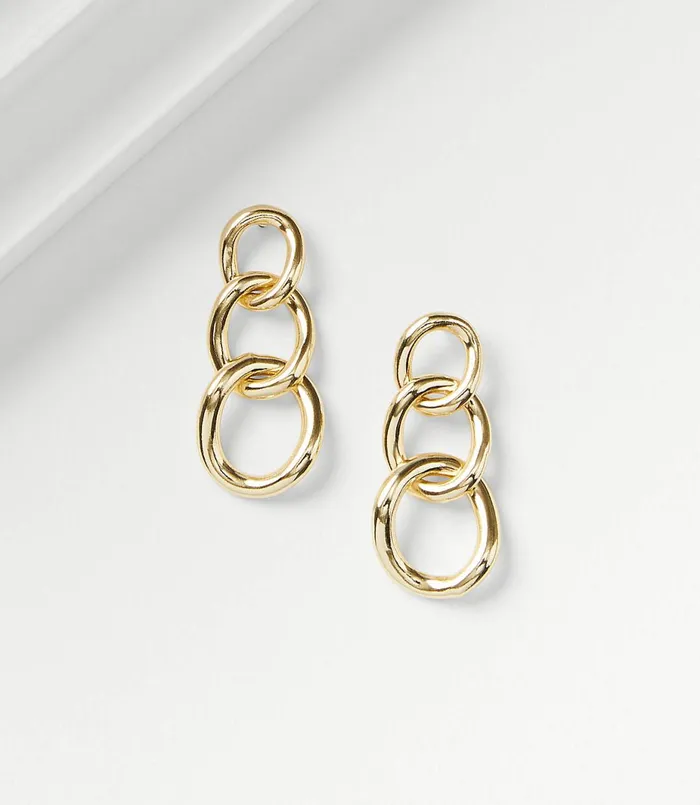LOFT Chain Drop Earrings Gold Women Jewelry