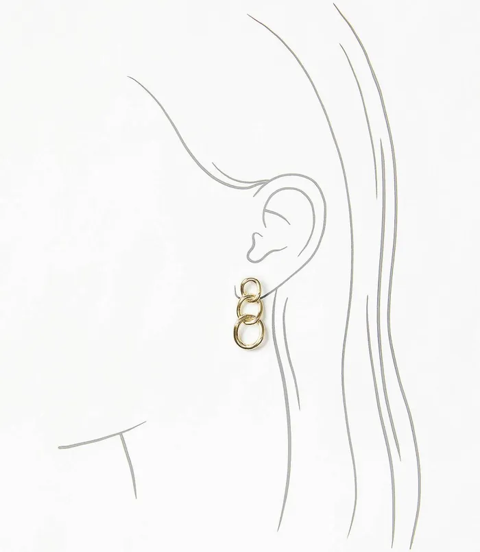 LOFT Chain Drop Earrings Gold Women Jewelry