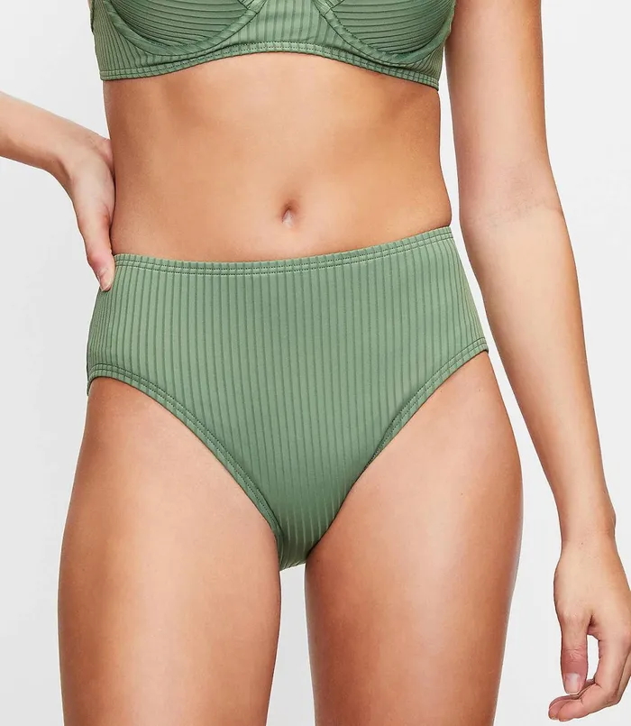 LOFT LOFT Beach Ribbed High Waist Bikini Bottom Vintage Sage Women Swim and Beach LOFT LOFT Beach Ribbed High Waist Bikini Bottom Vintage Sage Women Swim and Beach