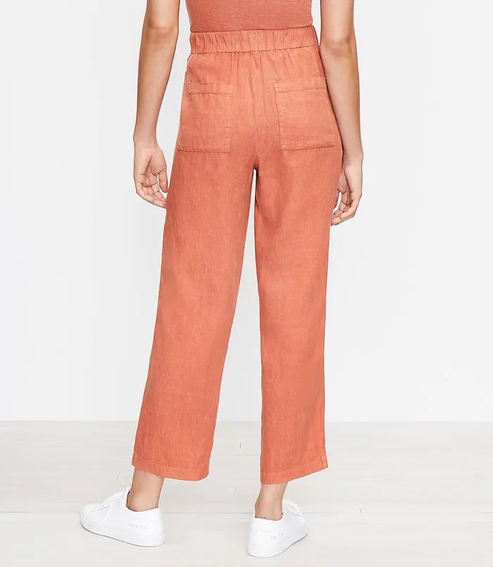 LOFT Lou and Grey Softstretch Linen Pants Henna Women Pants