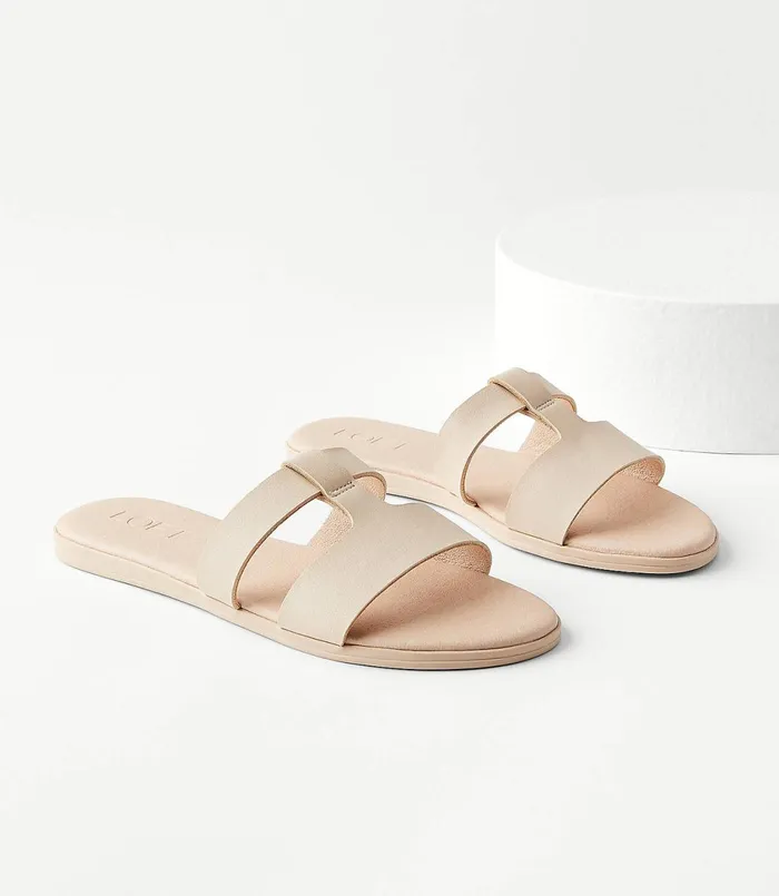 LOFT Modern Slide Sandals Black Women Shoes