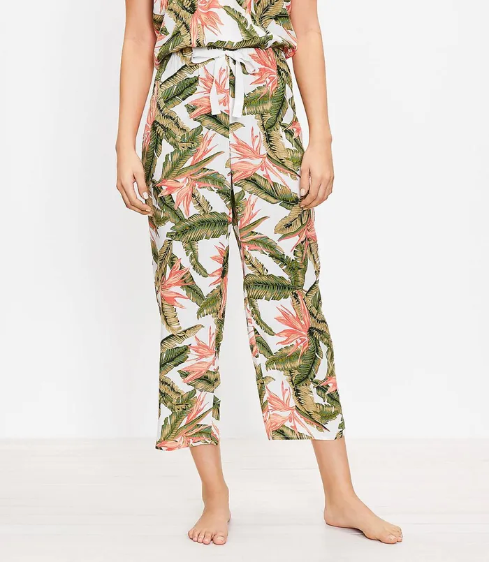 LOFT Paradise Crop Pajama Pants Multi Women Sleepwear
