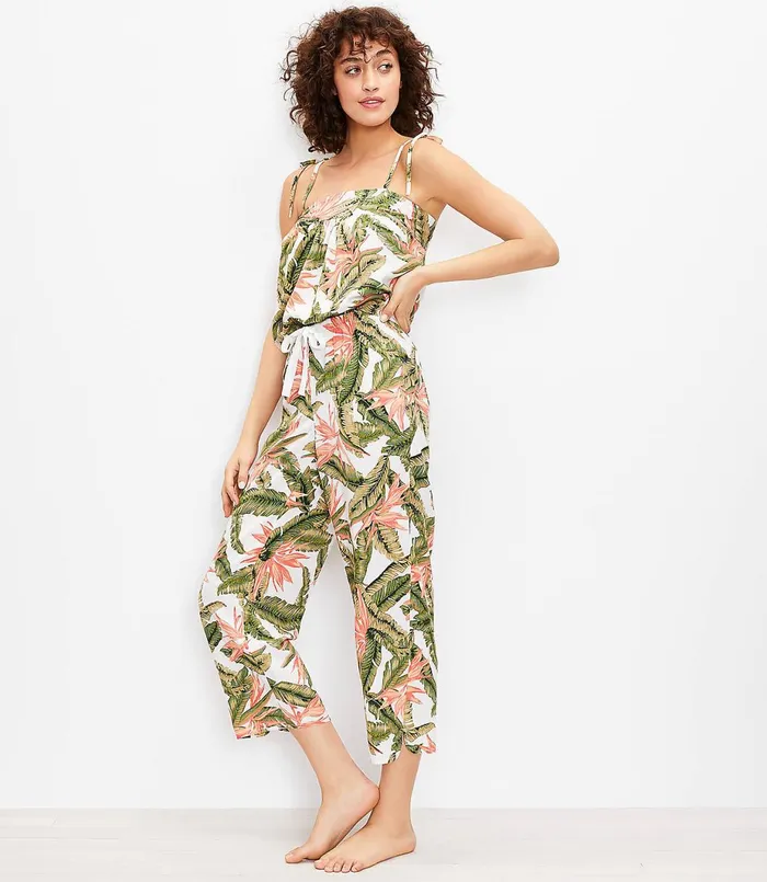 LOFT Paradise Crop Pajama Pants Multi Women Sleepwear