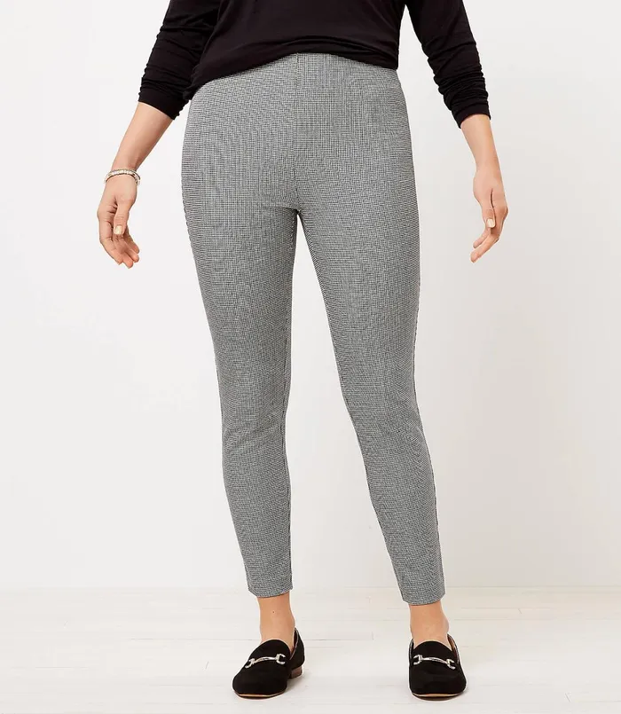 LOFT Petite Curvy Side Zip Skinny Pants In Puppytooth Blackwhite Multi Women Petite Pants LOFT Petite Curvy Side Zip Skinny Pants In Puppytooth Blackwhite Multi Women Petite Pants