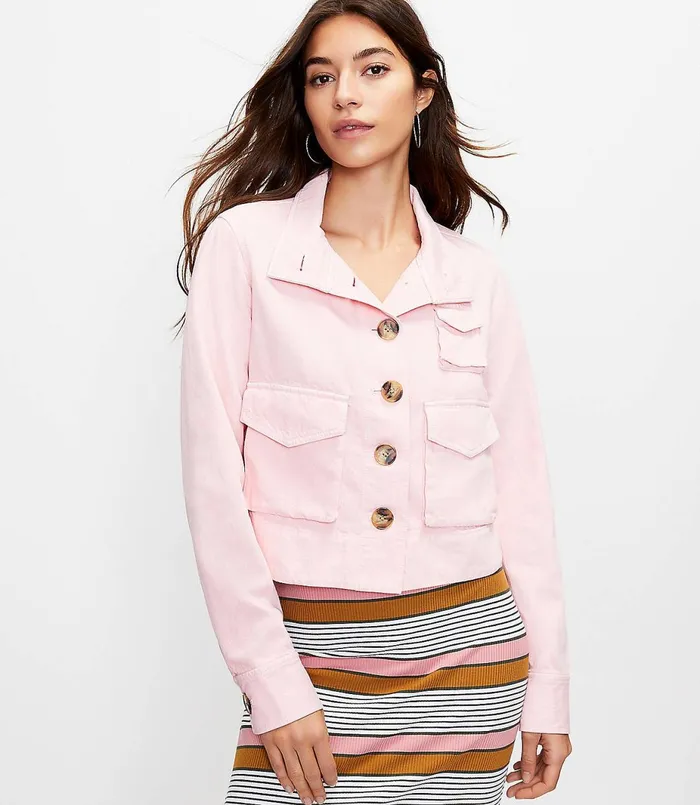 LOFT Petite Denim Utility Jacket In Fresh Creamsicle Fresh Creamsicle Women Petite Jackets and Blazers LOFT Petite Denim Utility Jacket In Fresh Creamsicle Fresh Creamsicle Women Petite Jackets and Blazers