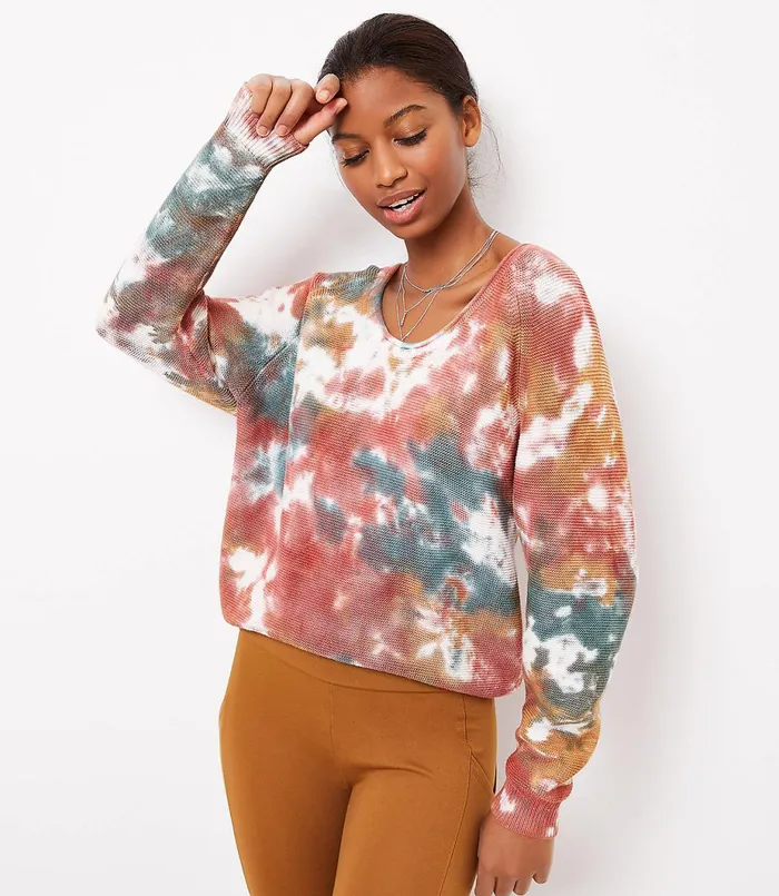 LOFT Petite Lou and Grey Tie Dye Sweater Pressed Petal Women Petite Sweaters