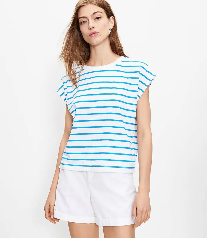 LOFT Petite New Crew Tee Black Women Petite Tops