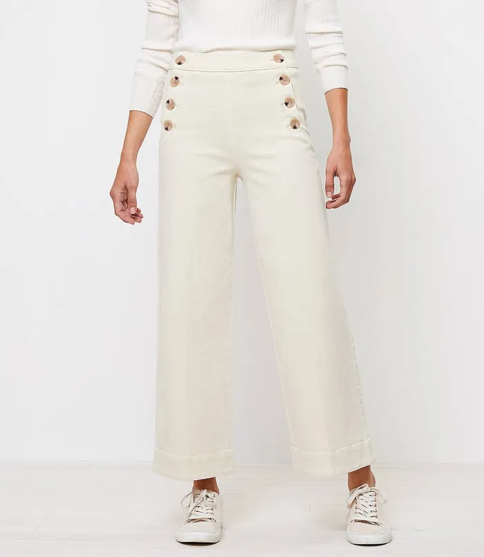 LOFT Petite Wide Leg Sailor Jeans In Wishbone Wash Wishbone Wash Women Petite Jeans