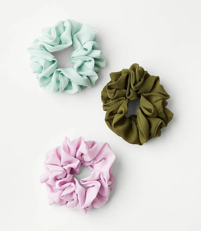LOFT Ruffle Scrunchie Set Multi Women Hair Accessories
