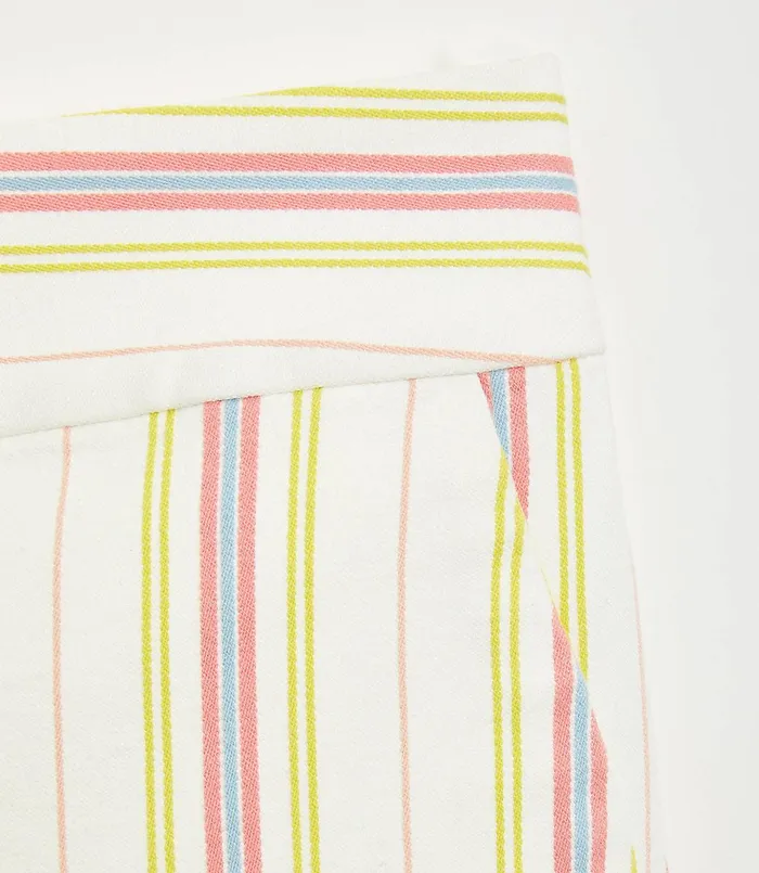 LOFT Striped Rivera Shorts With 4 Inch Inseam Coral Multi Women Shorts