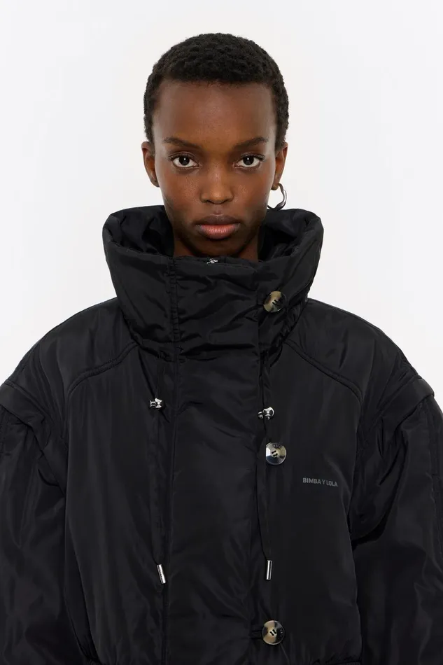Long Black Padded Coat Black Women Bimba Y Lola Puffer Jackets Long Black Padded Coat Black Women Bimba Y Lola Puffer Jackets