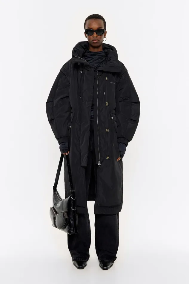 Long Black Padded Coat Black Women Bimba Y Lola Puffer Jackets Long Black Padded Coat Black Women Bimba Y Lola Puffer Jackets