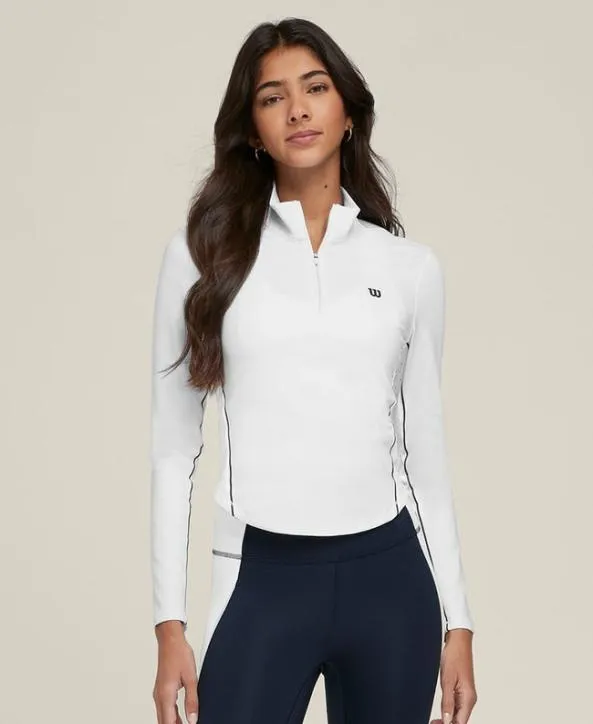 Long Sleeve Tops Women Wilson Brentwood HalfZip Bright White