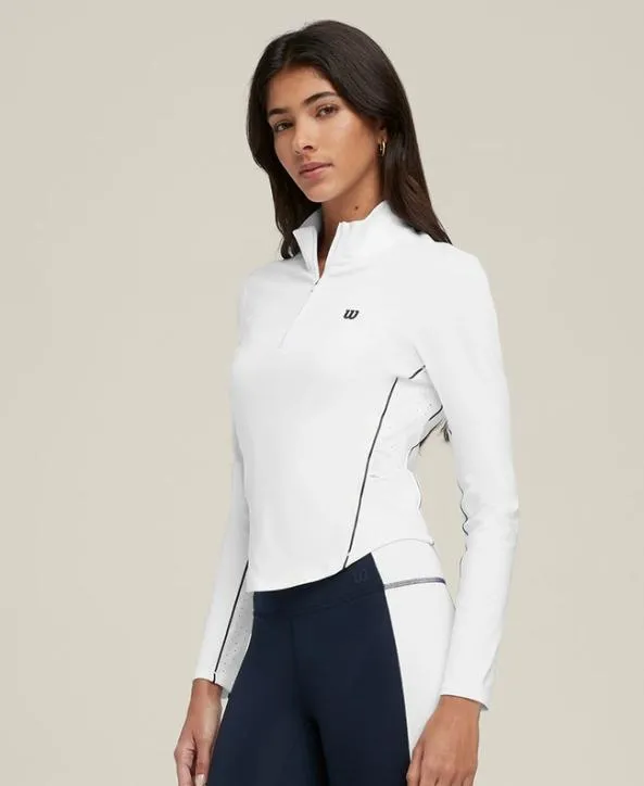 Long Sleeve Tops Women Wilson Brentwood HalfZip Bright White