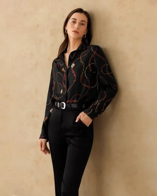 Louisville Print Silk Shirt Women Blouses Lilysilk Shirts