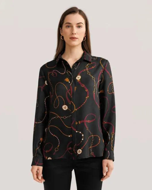 Louisville Print Silk Shirt Women Blouses Lilysilk Shirts