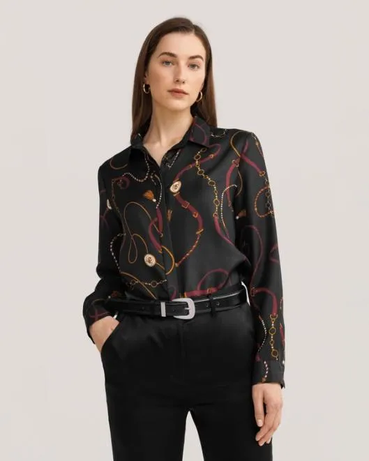 Louisville Print Silk Shirt Women Blouses Lilysilk Shirts