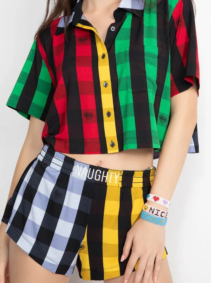 Loungewear Women Alice Olivia Big Feelings Madden Short Sleeve Pj Set Multi