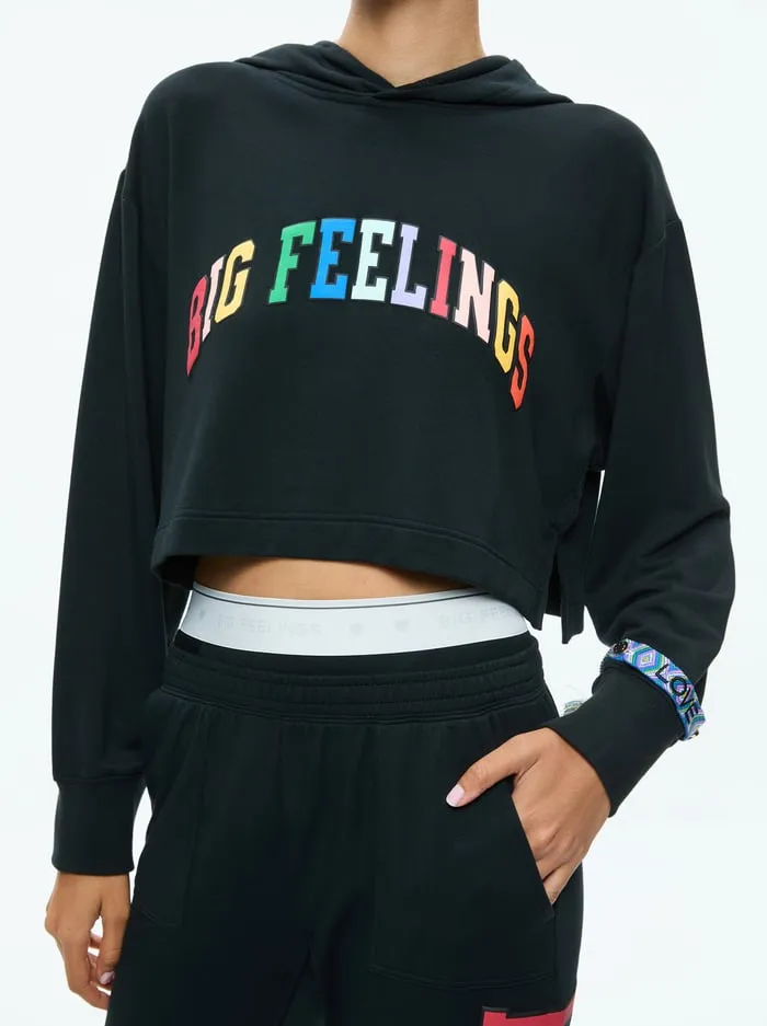 Loungewear Women Alice Olivia Big Feelings Tai Cropped Hoodie Black