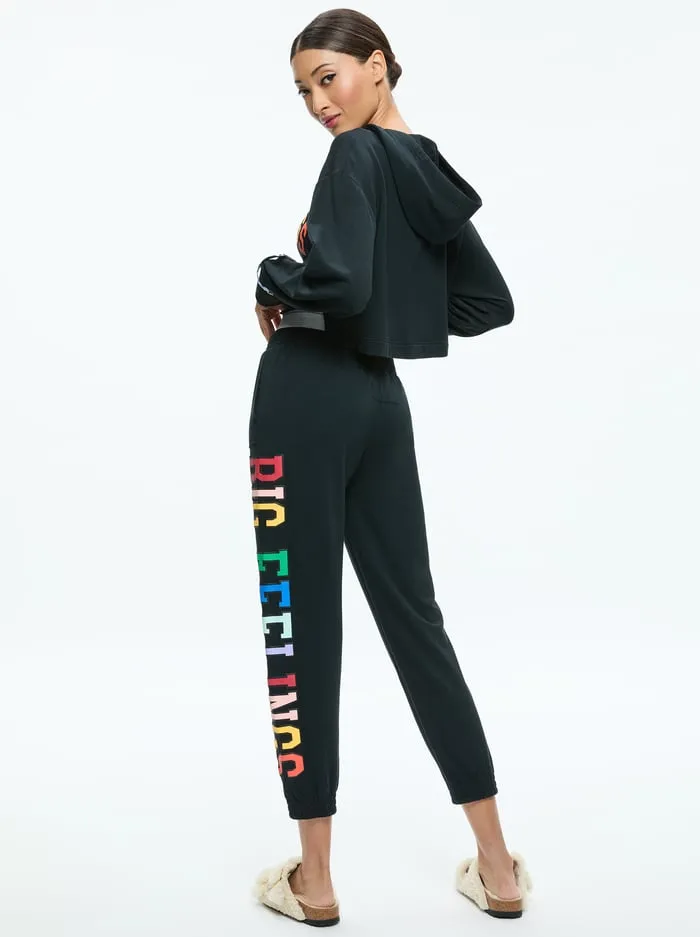 Loungewear Women Alice Olivia Big Feelings Tai Cropped Hoodie Black