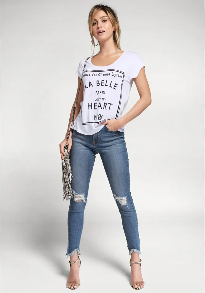 LOVE PRINT TOP White Women VENUS Casual Tops