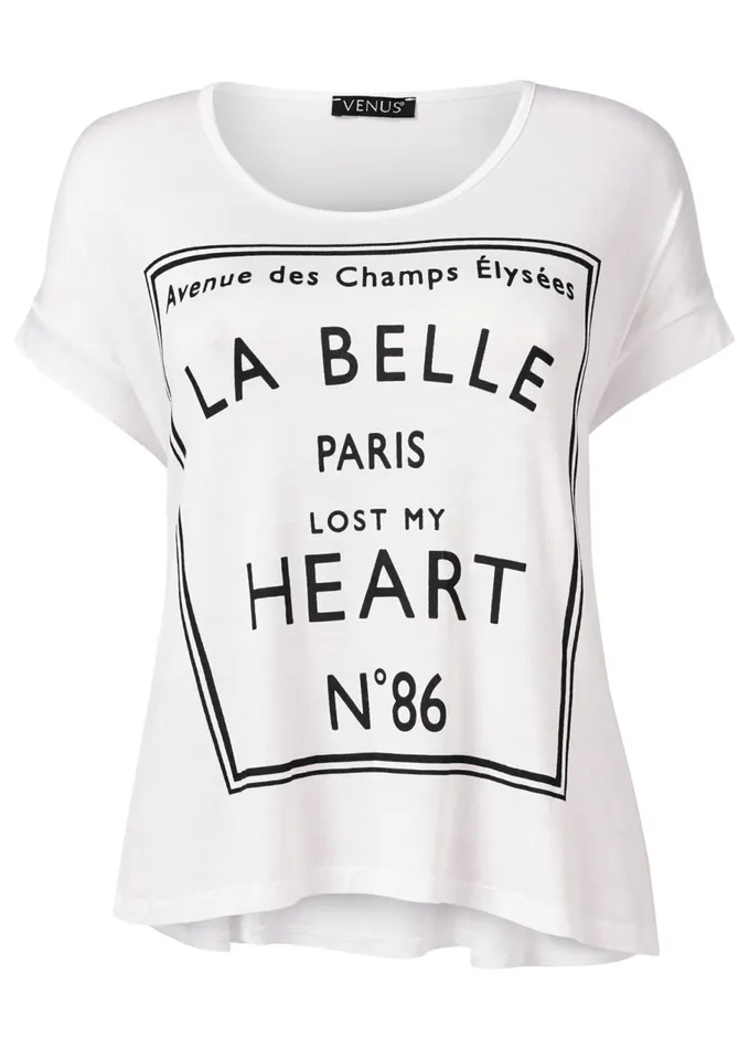 LOVE PRINT TOP White Women VENUS Casual Tops