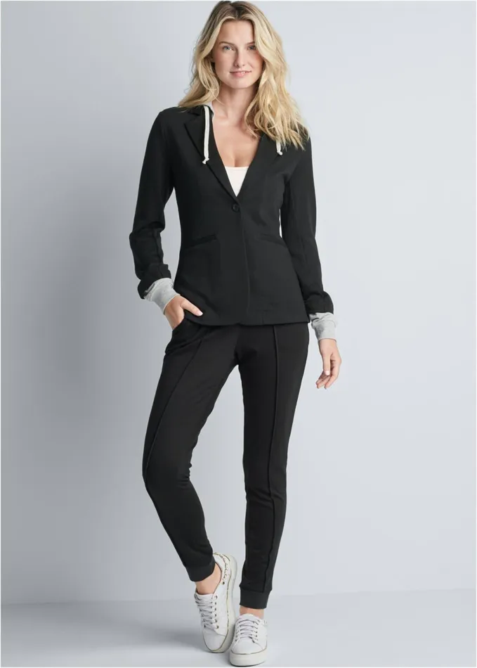 LUXE LOUNGE PANT SET Black and Heather Grey Women VENUS Bottoms