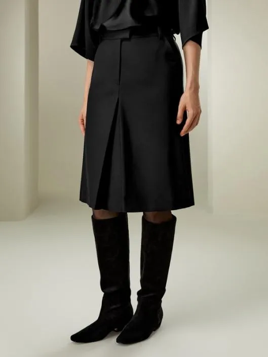 Machine Washable ALine Wool Silk Blend Skirt Women Lilysilk Bottoms