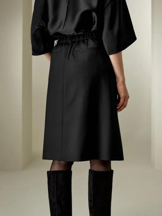 Machine Washable ALine Wool Silk Blend Skirt Women Lilysilk Bottoms
