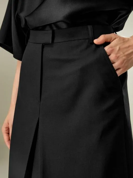 Machine Washable ALine Wool Silk Blend Skirt Women Lilysilk Bottoms