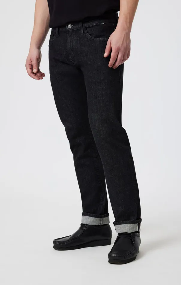 Marcus Slim Straight Leg In Black Selvedge Men Mavi Jeans Denim Marcus Slim Straight Leg In Black Selvedge Men Mavi Jeans Denim