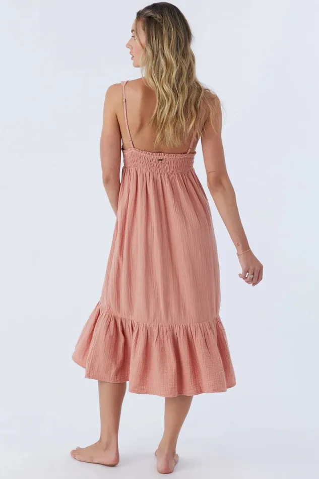 MARGEAUX DOUBLE GAUZE COVERUP DRESS Sun Rust Women O039NEILL Collections
