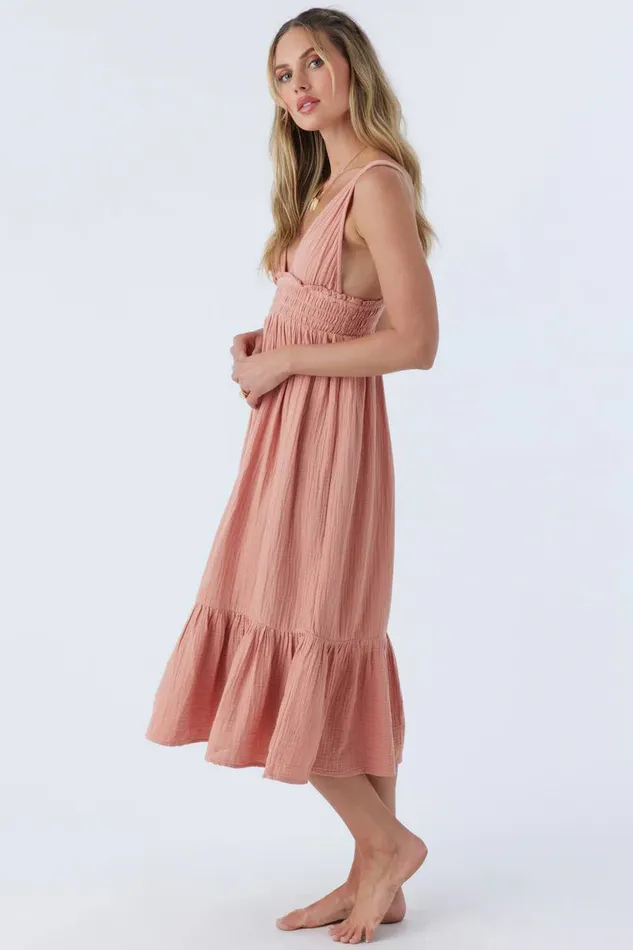MARGEAUX DOUBLE GAUZE COVERUP DRESS Sun Rust Women O039NEILL Collections