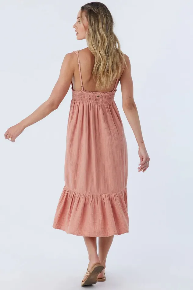 MARGEAUX DOUBLE GAUZE COVERUP DRESS Sun Rust Women O039NEILL Collections