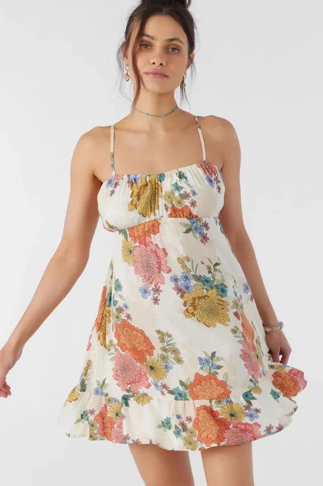 MARLIE KALI FLORAL DRESS Winter White Women O039NEILL Clothing