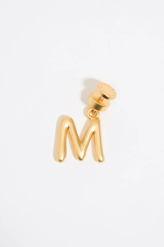 Matte Gold Letter M Charm Gold Yellow Women Bimba Y Lola Bag Charms