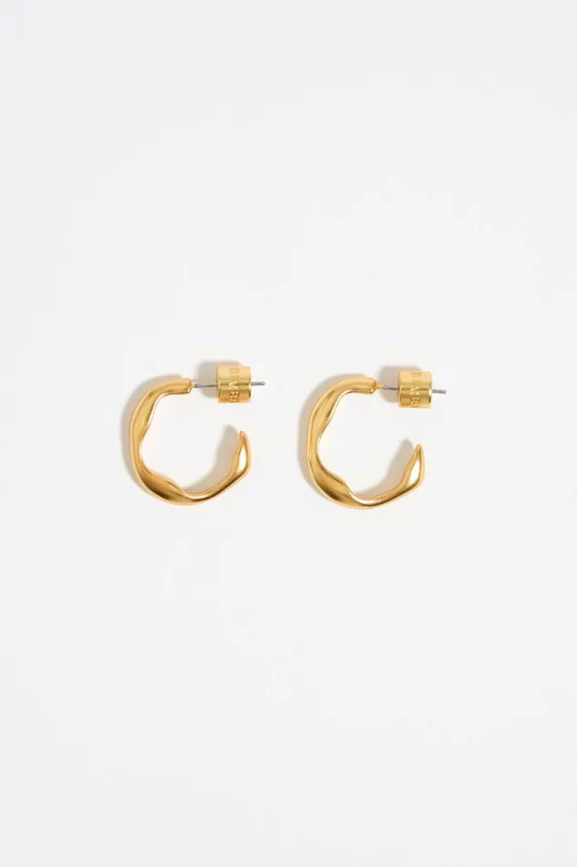 Matte Gold Mini Hoop Earrings Gold Women Bimba Y Lola Jewelry