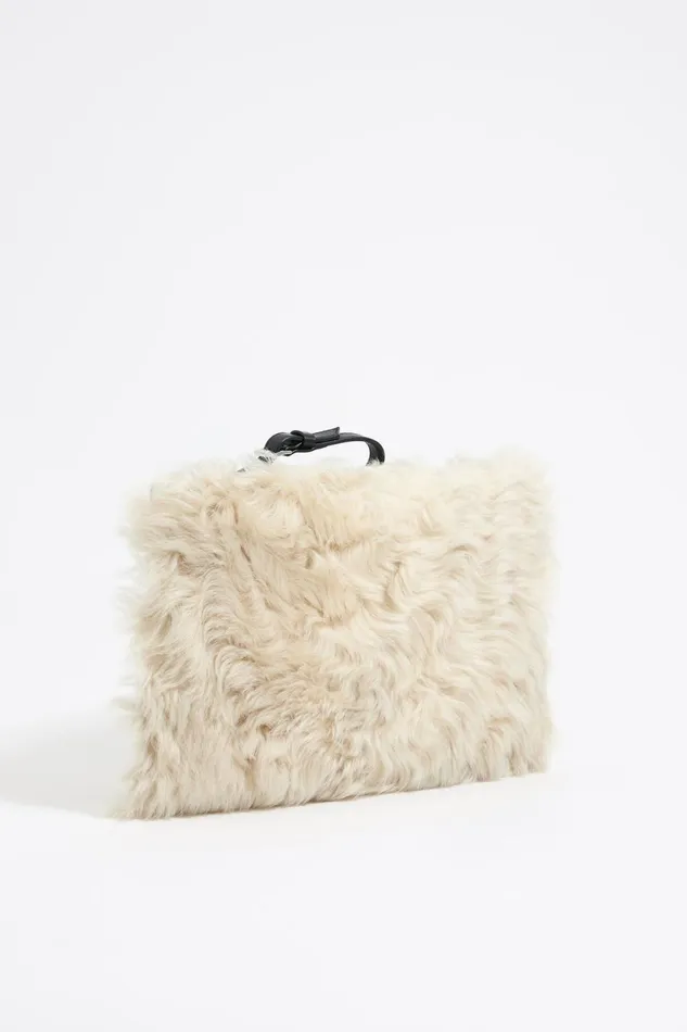 Medium Stone Fur Clutch Bag Stone Women Bimba Y Lola Handbags