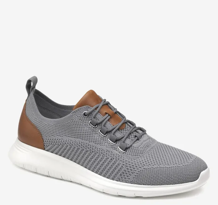 Men Amherst Knit UThroat Gray Knit JohnstonandMurphy Sneakers