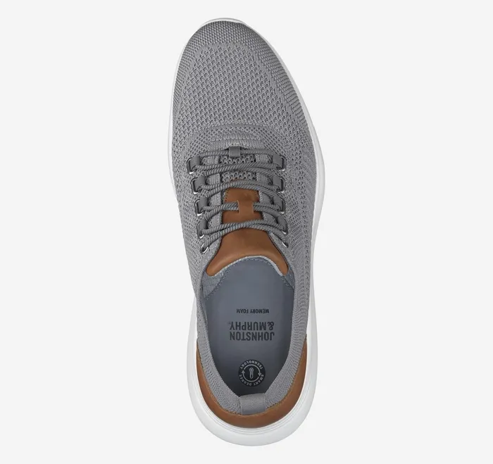 Men Amherst Knit UThroat Gray Knit JohnstonandMurphy Sneakers