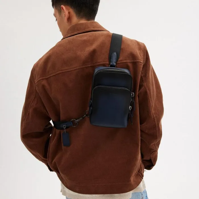 Men Backpacks Coach Gotham Sling Pack 13 Deep Blue