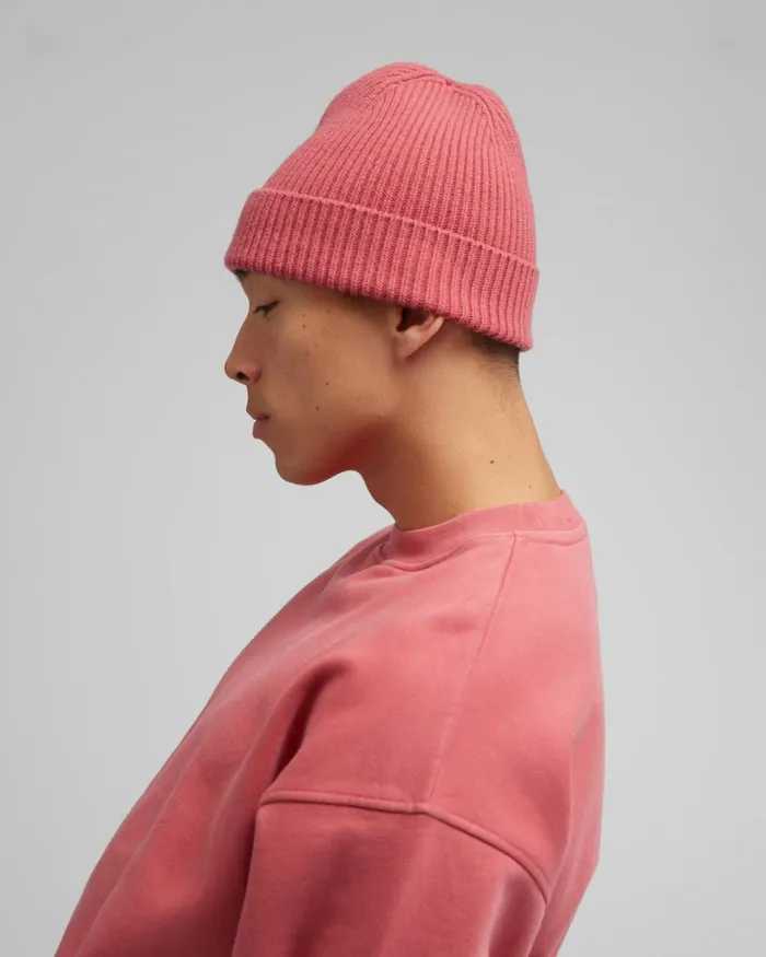 Men Beanies Colorful Standard Merino Wool Beanie Raspberry Pink