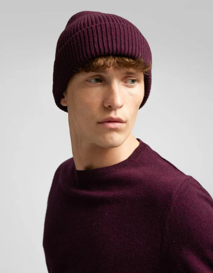 Men Beanies Colorful Standard Merino Wool Beanie Raspberry Pink