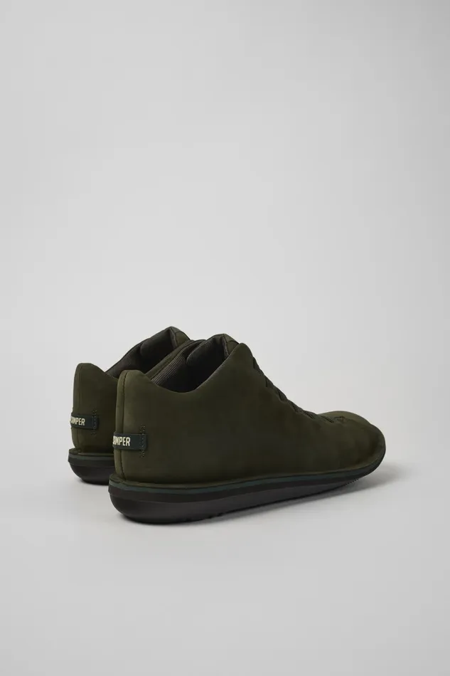 Men Beetle Green Nubuck Sneakers Camper Ankle Boots Men Beetle Green Nubuck Sneakers Camper Ankle Boots