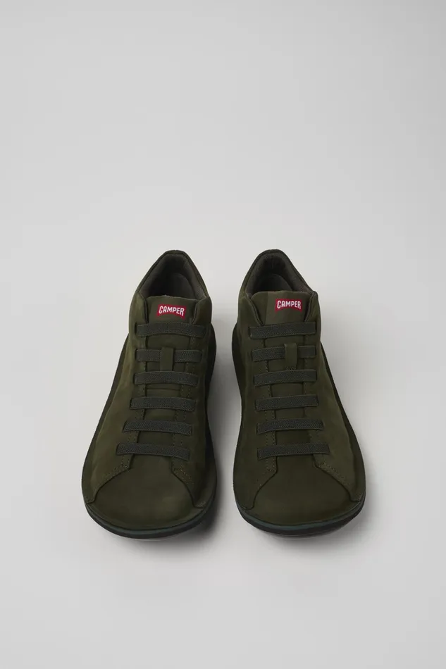 Men Beetle Green Nubuck Sneakers Camper Ankle Boots Men Beetle Green Nubuck Sneakers Camper Ankle Boots