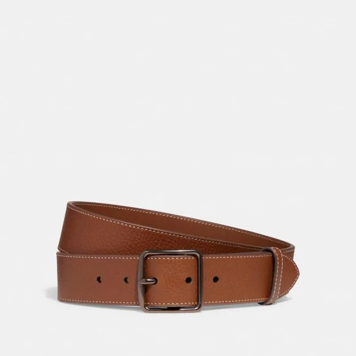 Men Belts Coach Harness Buckle Belt 38 Mm Saddle