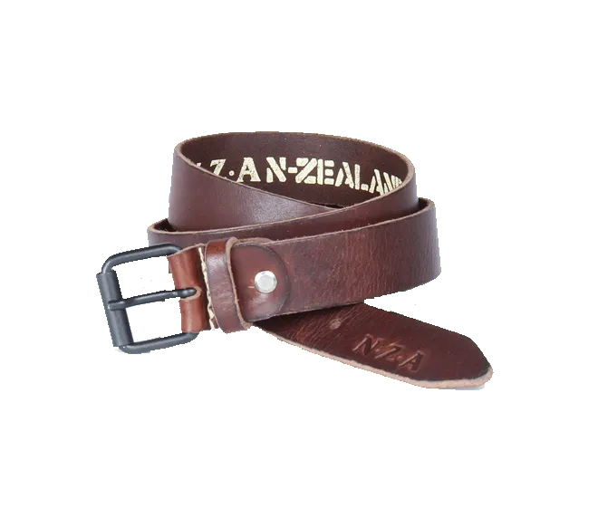 Men Belts NZA New Zealand Auckland Jagged Peak Brown