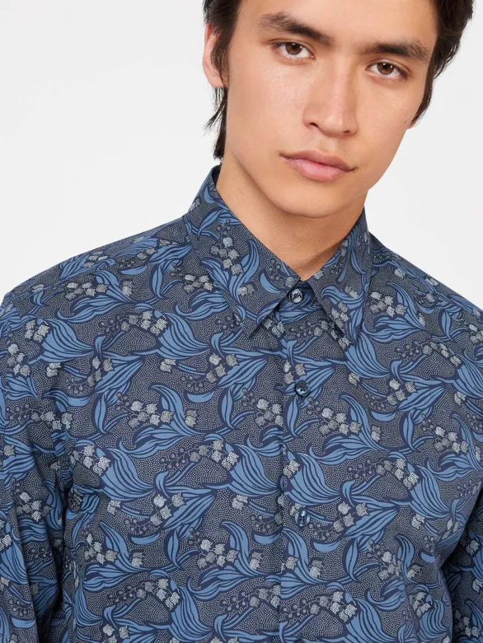 Men Ben Sherman Archive Print Shirts Art Nouveau Floral Print Shirt