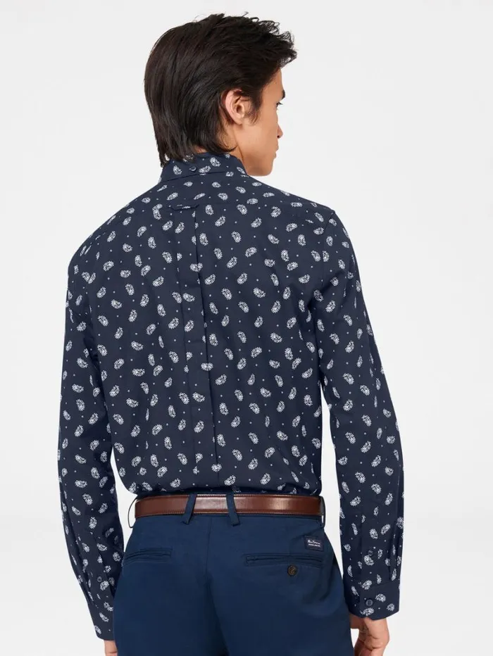 Men Ben Sherman Archive Print Shirts Micro Paisley Print Shirt 8211 Dark Navy Men Ben Sherman Archive Print Shirts Micro Paisley Print Shirt 8211 Dark Navy