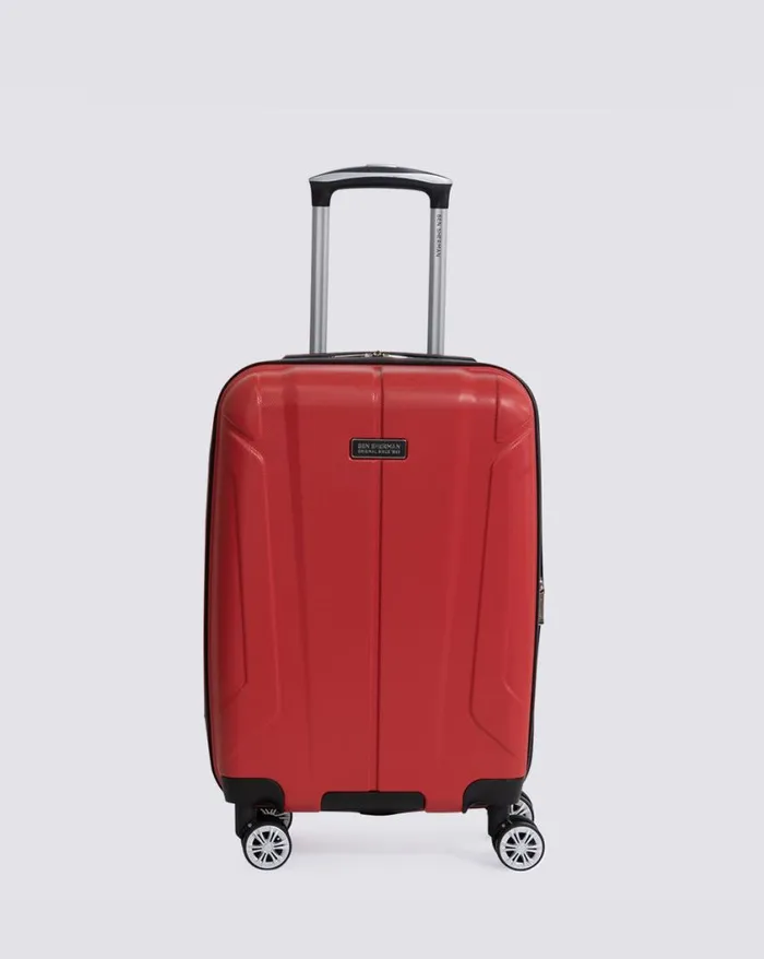Men Ben Sherman Bags and Luggage Derby Hardside 3 Piece Luggage Set 8211 Lipstick Red